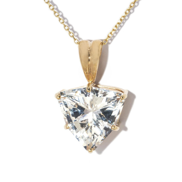 Vintage Circa 1990s Colourless Topaz Pendant 9 Yellow Gold