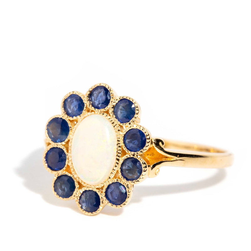 Carole Australian Opal & Blue Sapphire 9 Carat Gold Ring* DRAFT Rings Imperial Jewellery 