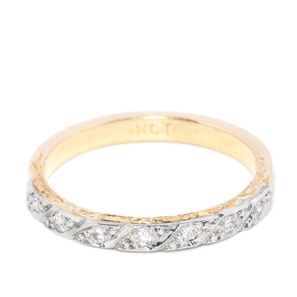 Vintage Circa 1950s Diamond Ring 18 Carat Yellow & White Gold