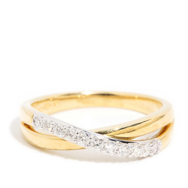 Kassandra Diamond Crossover Ring 18ct Gold