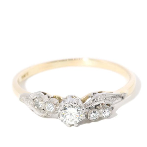 Vintage Circa 1950s Diamond Ring 18 Carat Yellow Gold