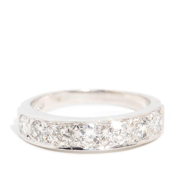 Vintage Circa 1980s Brilliant Diamond Band 18 Carat White Gold