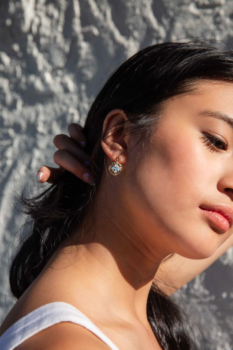 Faye Solid Australian Crystal Opal 9ct Gold Earrings Earrings Imperial Jewellery 