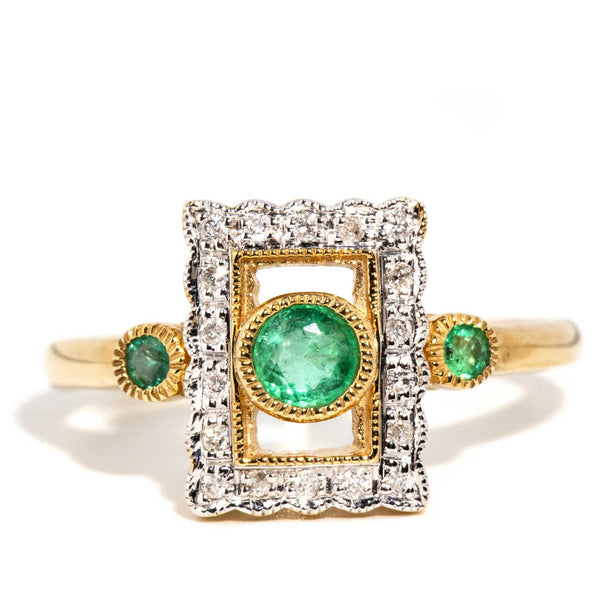 Francie Emerald & Diamond 9 Carat Gold Ring* DRAFT Rings Imperial Jewellery Imperial Jewellery - Hamilton 