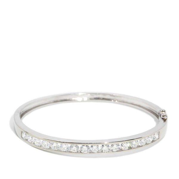 Kasey Diamond Hinged Bangle 18ct White Gold