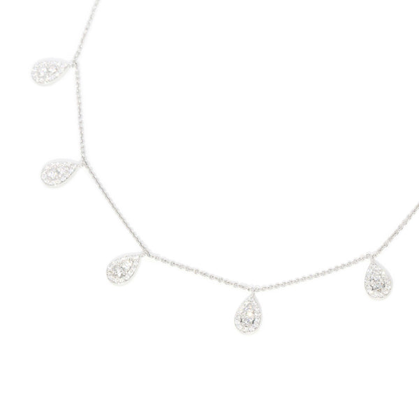 Contemporary Diamond Necklet 9 Carat White Gold