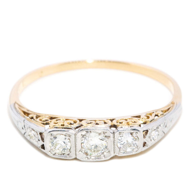 Vintage Circa 1950s Diamond Ring 18 Carat Yellow Gold