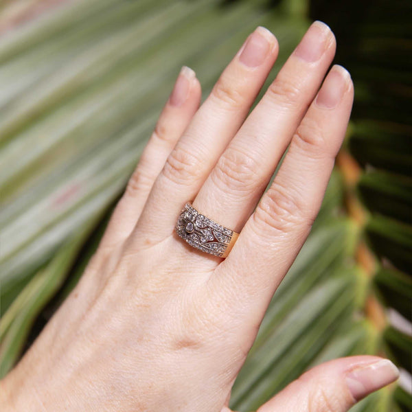 Thandie Diamond Filigree Band 9ct Gold