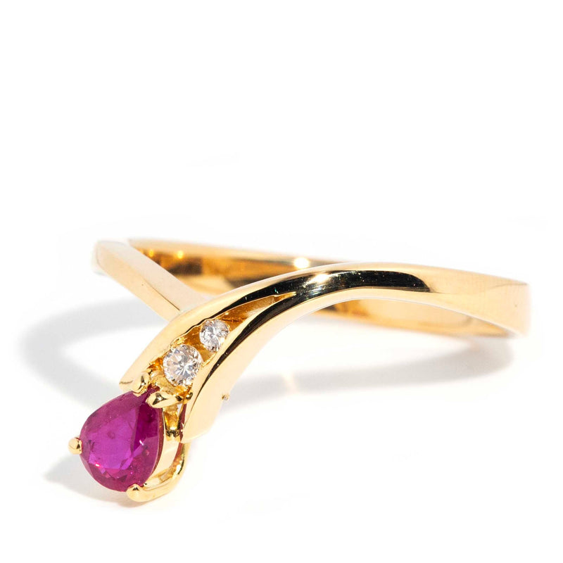 Agnetha 1970s Ruby & Diamond 18ct Ring WIP Rings Imperial Jewellery 