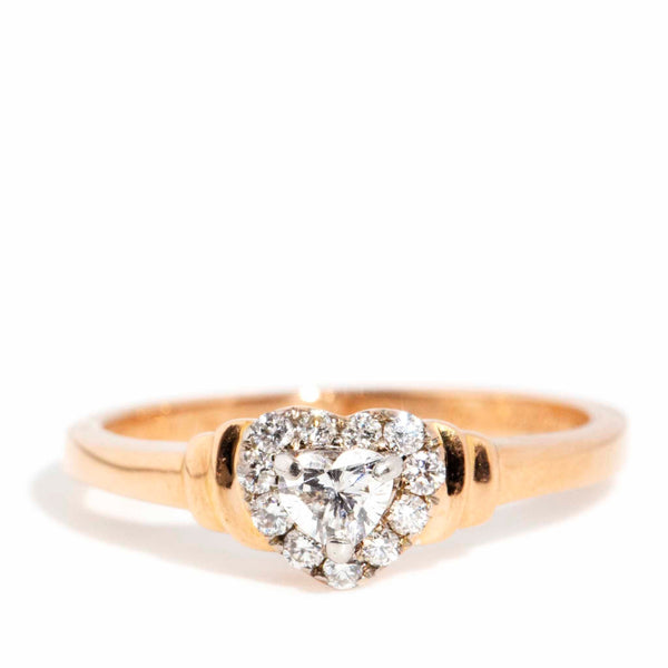 Rose gold heart clearance diamond ring