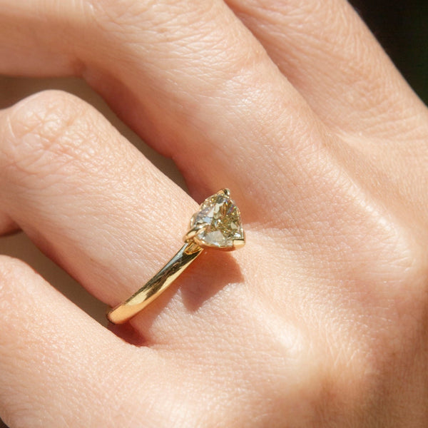 Althea 1.80ct Light Fancy Yellow Heart Diamond Ring 18ct Gold Rings Imperial Jewellery