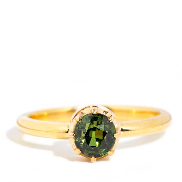 Green sapphire clearance ring yellow gold