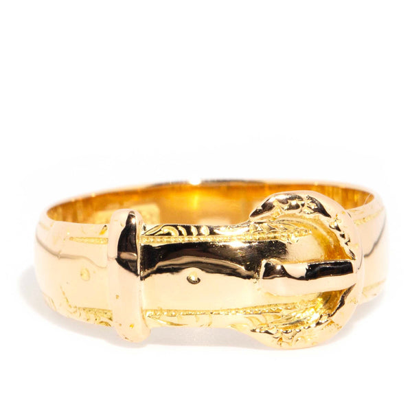 Brittany Antique 18ct Yellow Gold Belt Ring Rings Imperial Jewellery Imperial Jewellery - Hamilton