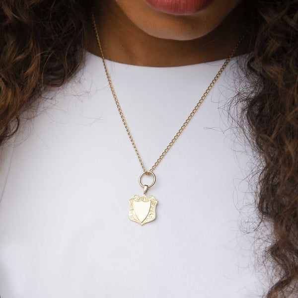 Constance 9ct Gold Shield Pendant & Chain Pendants/Necklaces Imperial Jewellery