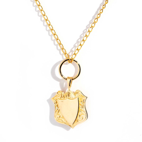 Constance 9ct Gold Shield Pendant & Chain Pendants/Necklaces Imperial Jewellery Imperial Jewellery - Hamilton