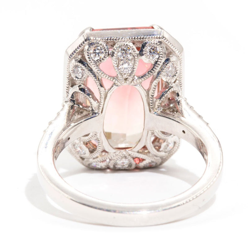 Cora 10.84 Carat BiColour Tourmaline and Diamond Platinum Ring Rings Imperial Jewellery 