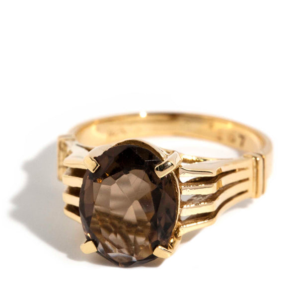 Antique smokey topaz ring deals