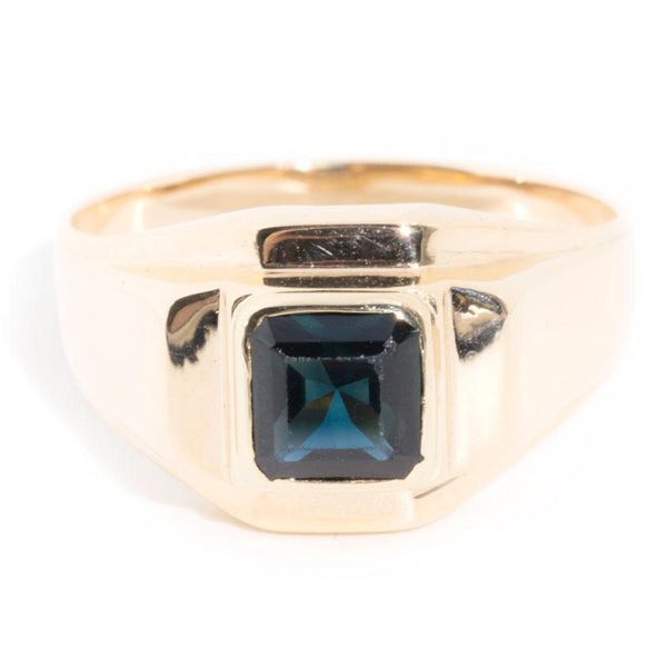 Edmund 9ct Gold Dark Blue Sapphire Vintage Men's Ring (Sarina Check) Rings Imperial Jewellery Imperial Jewellery - Hamilton