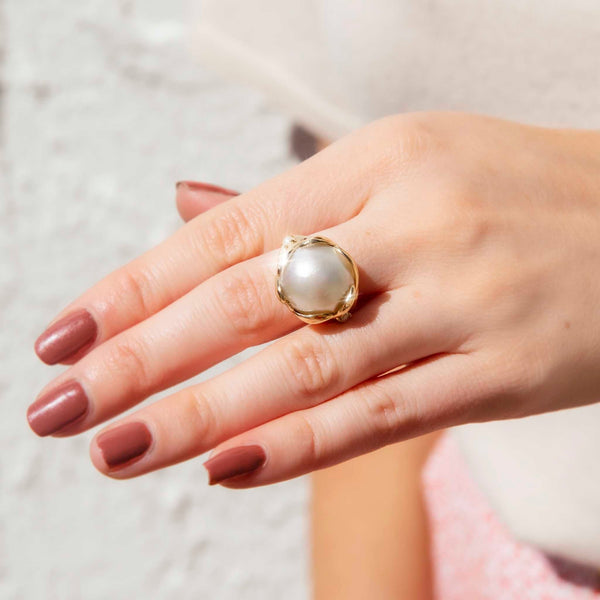 Vintage mabe on sale pearl ring