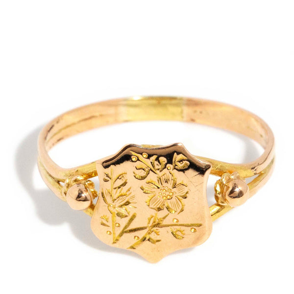 Lavinia 1960s Shield Emblem Ring 18ct Gold* DRAFT Rings Imperial Jewellery Imperial Jewellery - Hamilton