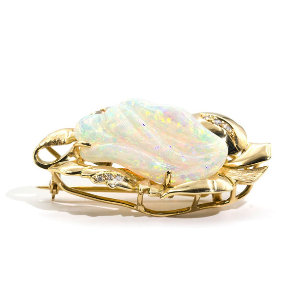 Antique top opal brooch