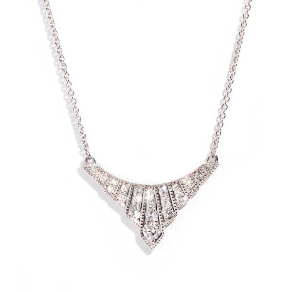 White gold designer shop necklace