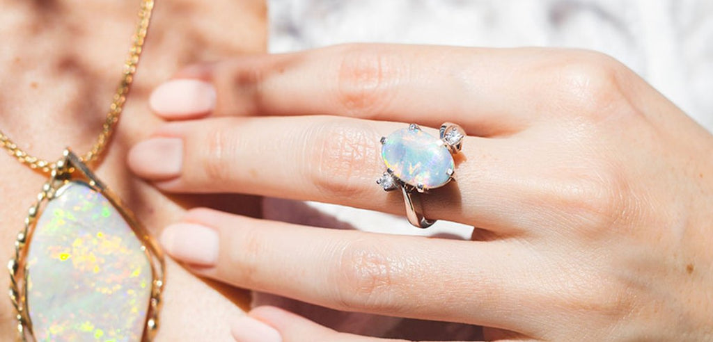 CiNily 18K Gold Plated Opal Ring-White Fire Opal & India | Ubuy