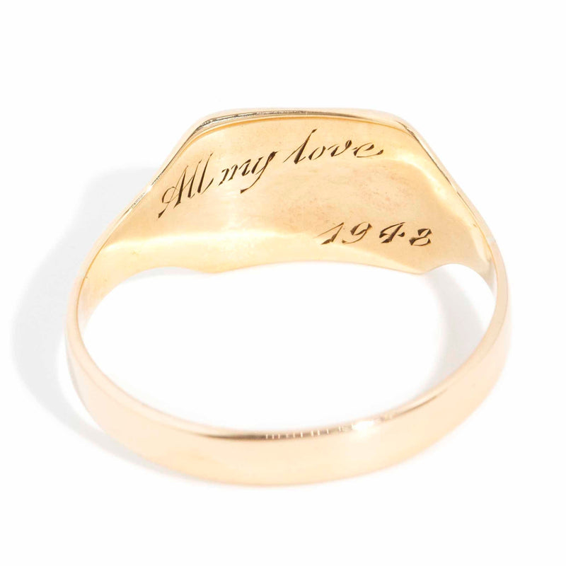 Aaron 1948 Engraved Signet Ring 9ct Gold Rings Imperial Jewellery 