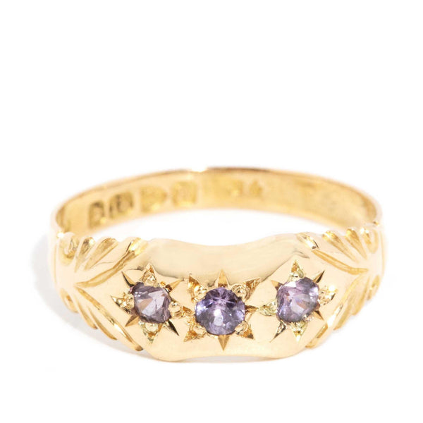Aciano 1900s Sapphire Three Stone Ring 18ct Gold