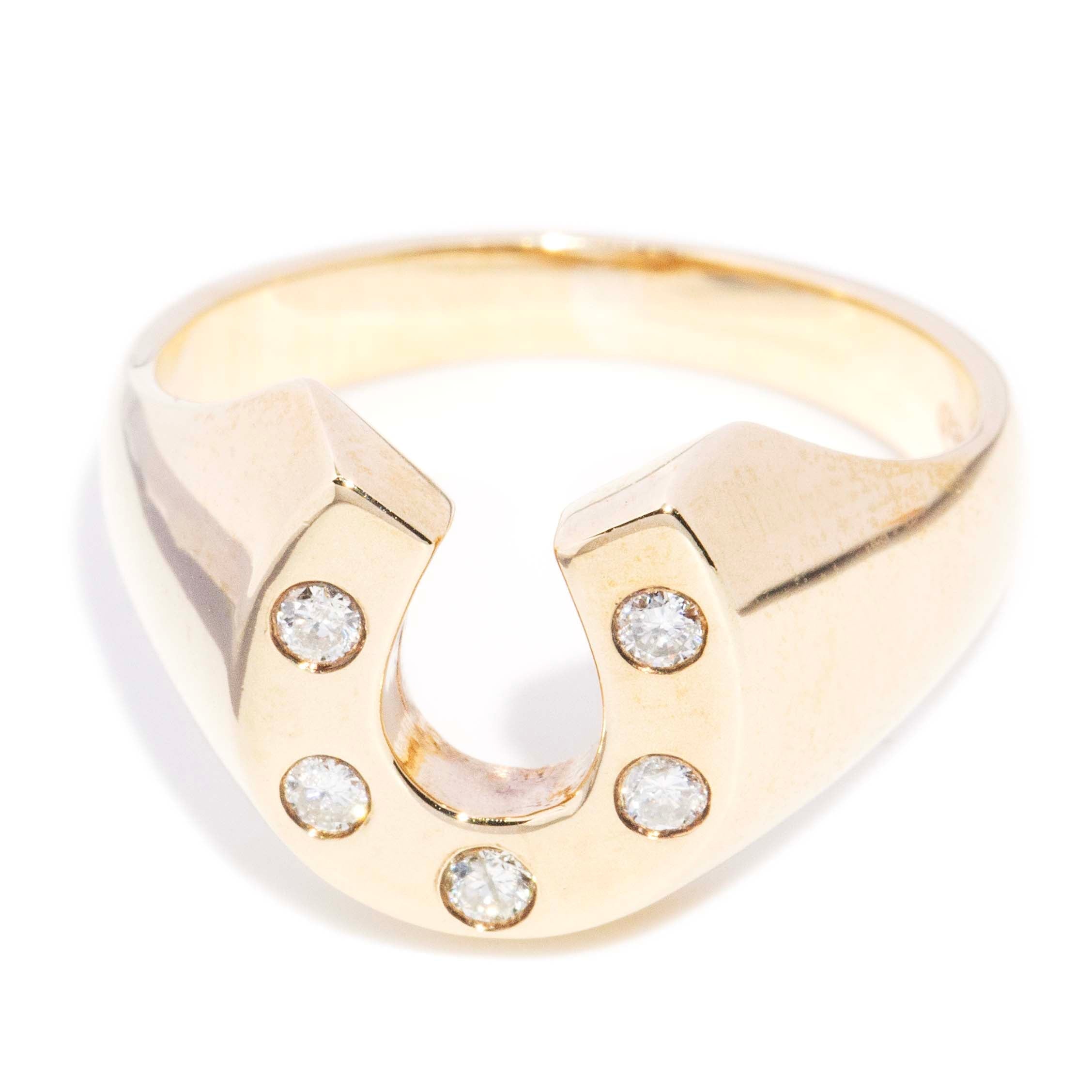 Ada Diamond Horseshoe Ring 9ct Gold Rings Imperial Jewellery 