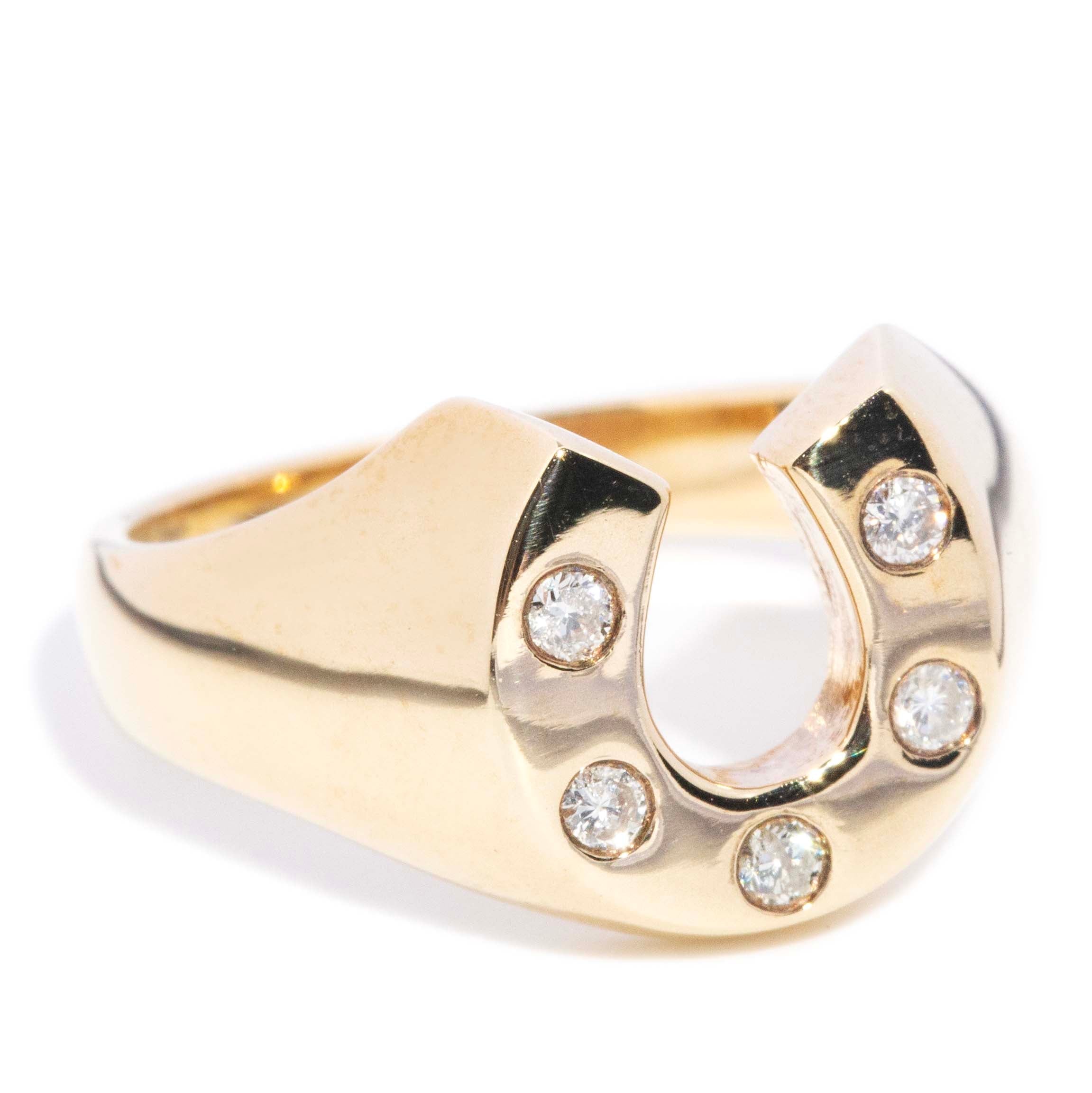 Ada Diamond Horseshoe Ring 9ct Gold Rings Imperial Jewellery 