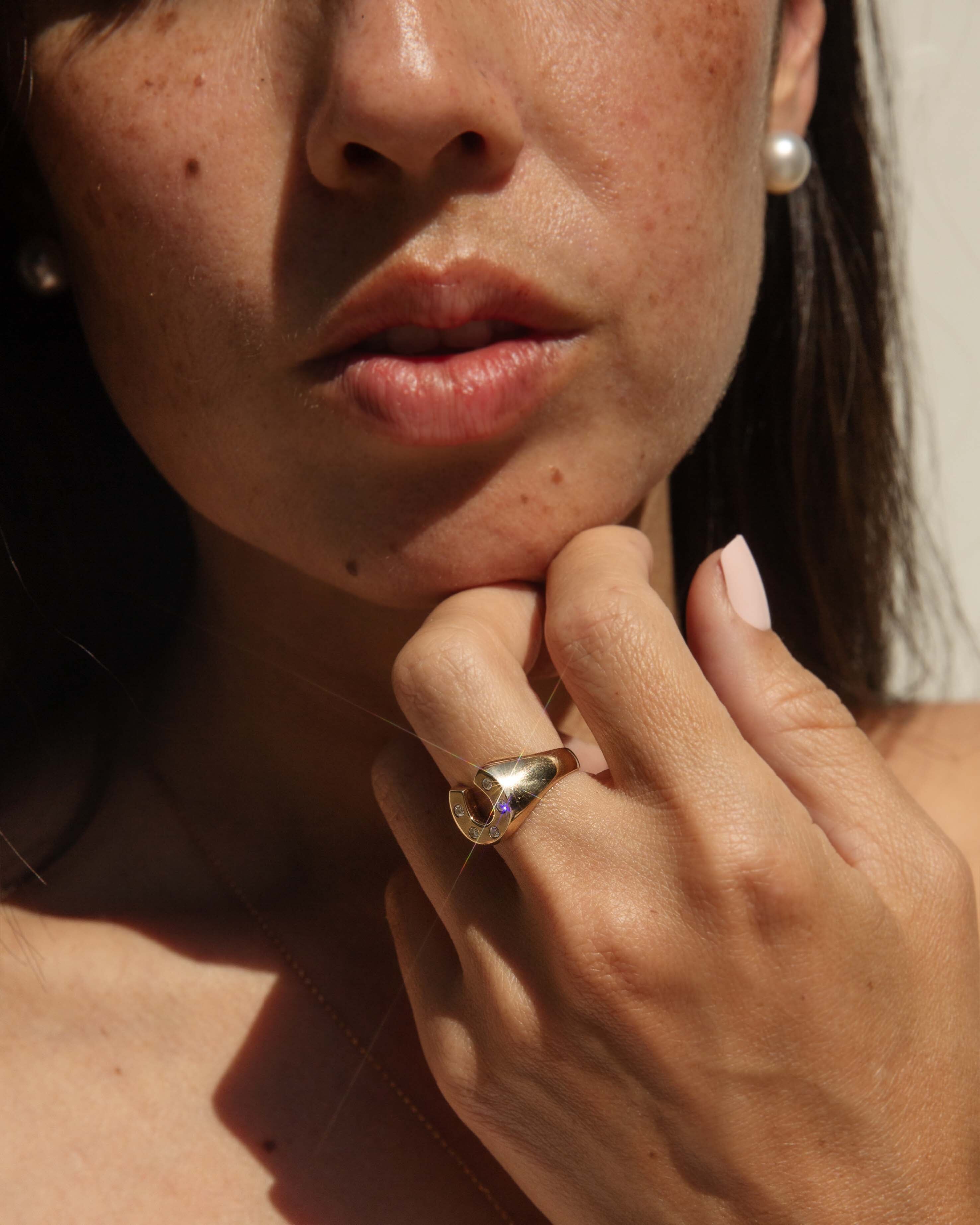 Ada Diamond Horseshoe Ring 9ct Gold Rings Imperial Jewellery 