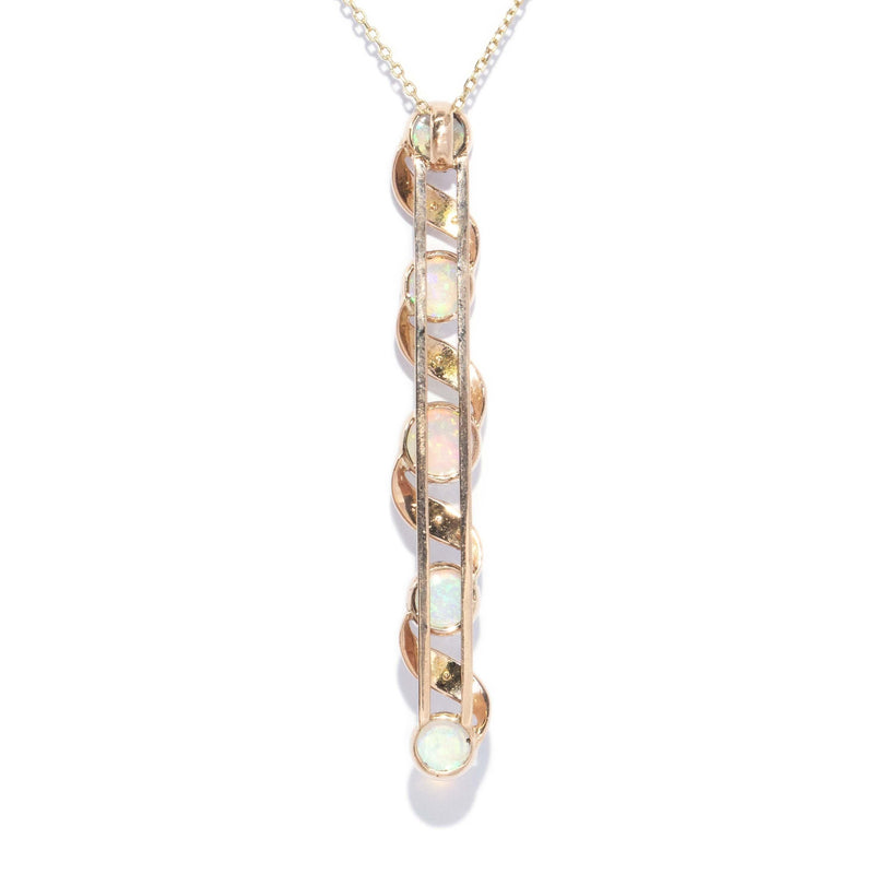 Vintage Circa 1930s Opal & Seed Pearl Pendant 14 Carat Gold