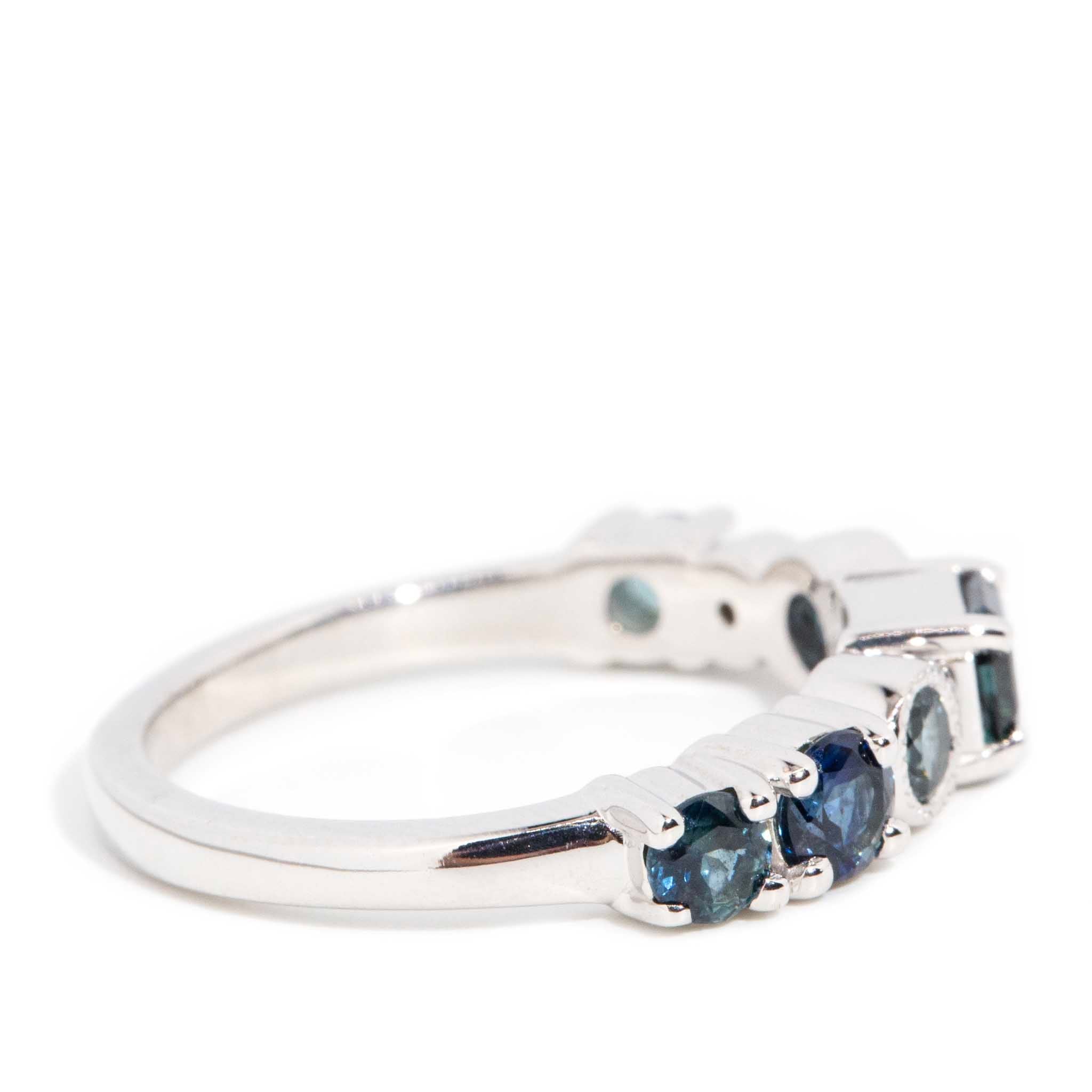 Addie 1.38 Carat Teal & Blue Sapphire & Diamond 18ct Ring Rings Imperial Jewellery 