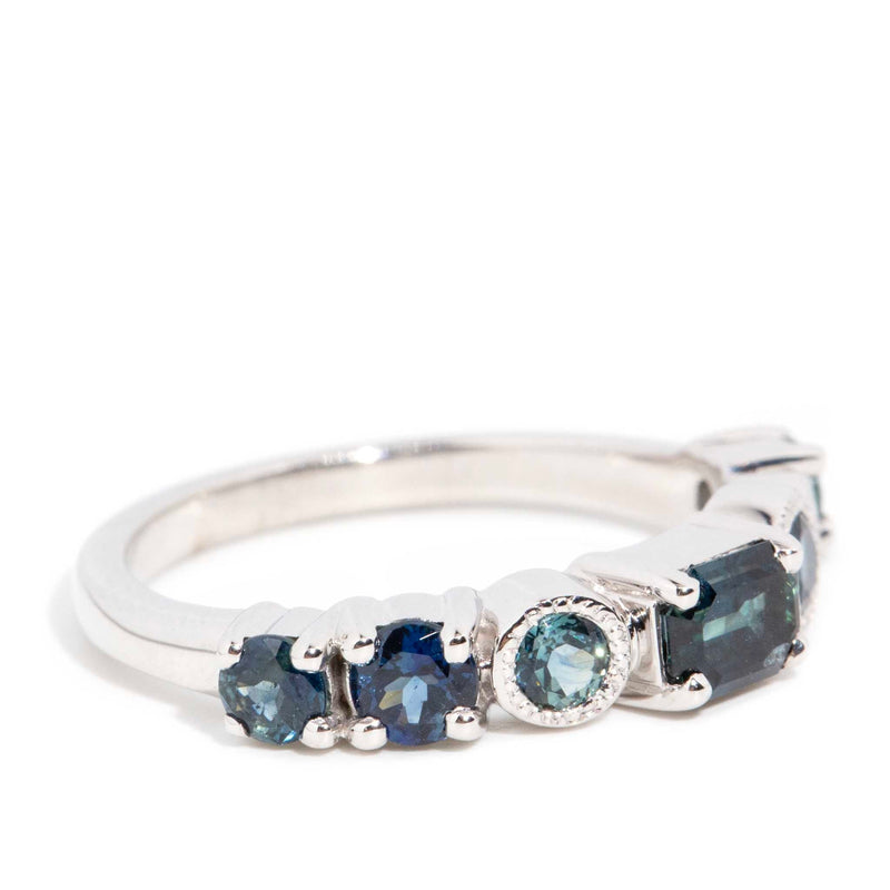 Addie 1.38 Carat Teal & Blue Sapphire & Diamond 18ct Ring Rings Imperial Jewellery 