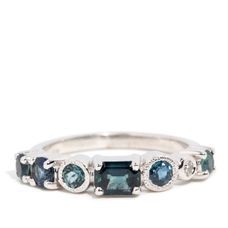 Addie 1.38 Carat Teal & Blue Sapphire & Diamond 18ct Ring Rings Imperial Jewellery Imperial Jewellery - Hamilton 