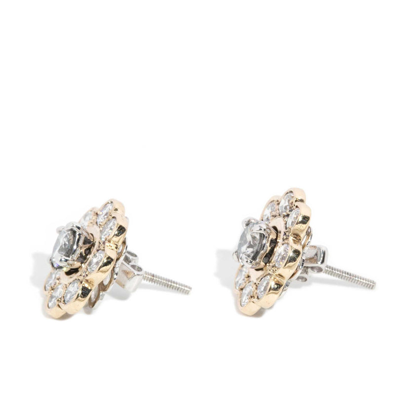 Aelia 1990s Diamond Studs 18ct White Gold 9ct Jackets
