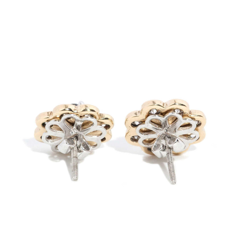 Aelia 1990s Diamond Studs 18ct White Gold 9ct Jackets