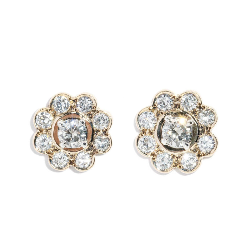 Aelia 1990s Diamond Studs 18ct White Gold 9ct Jackets