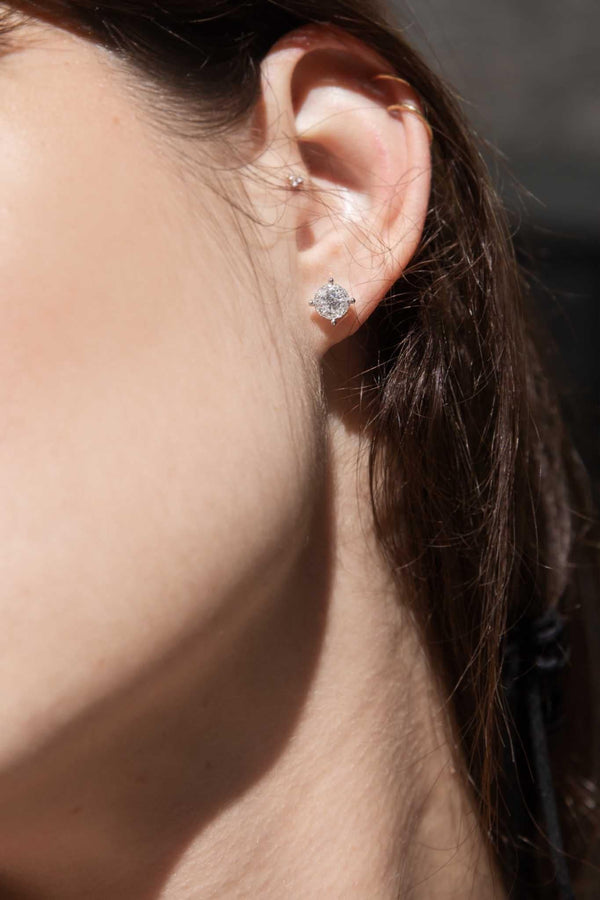 Aeris 1990s Diamond Cluster Studs 18ct White Gold