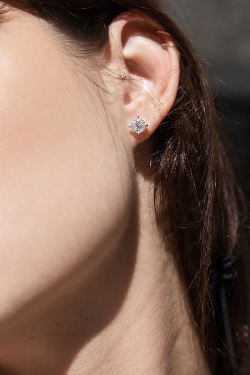 Aeris 1990s Diamond Cluster Studs 18ct White Gold