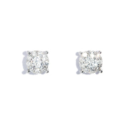Aeris 1990s Diamond Cluster Studs 18ct White Gold
