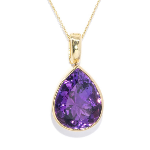 Vintage Circa 1990s Amethyst Enhancer 18 Carat Yellow Gold