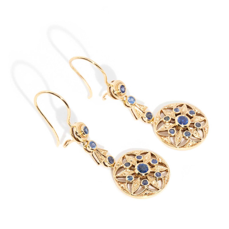 Agnes Blue Sapphire Drop Earrings 9ct Gold* DRAFT Earrings Imperial Jewellery 