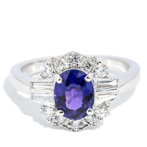 Airlie 1.72ct Purple Sapphire & Diamond Ring 18K White Gold