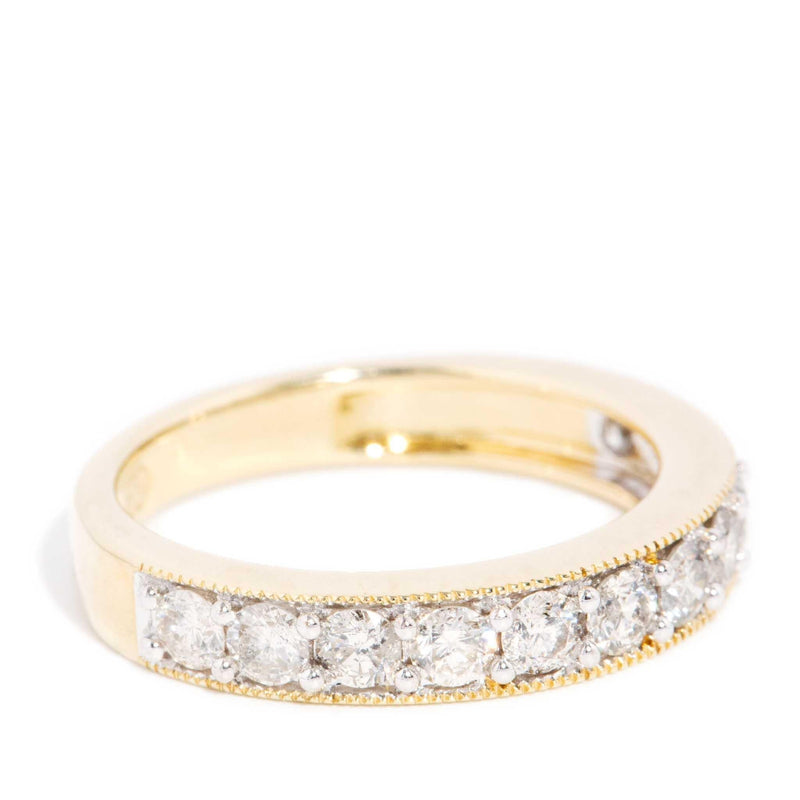 Alicia Diamond Milgrained Eternity Ring 9ct Gold