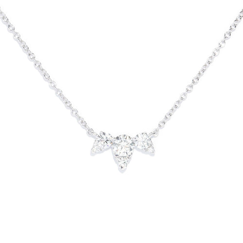 Allegra Diamond Fanned Cluster Necklet 18K White Gold
