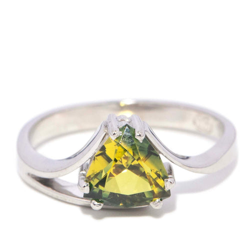 Allona Trilliant Cut Parti Sapphire Ring 9K White Gold