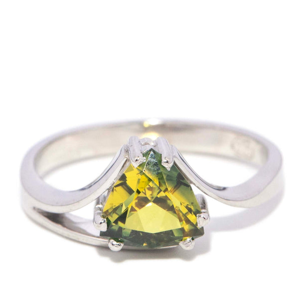 Allona Parti Sapphire Asymmetrical Ring 9ct White Gold Rings Imperial Jewellery 