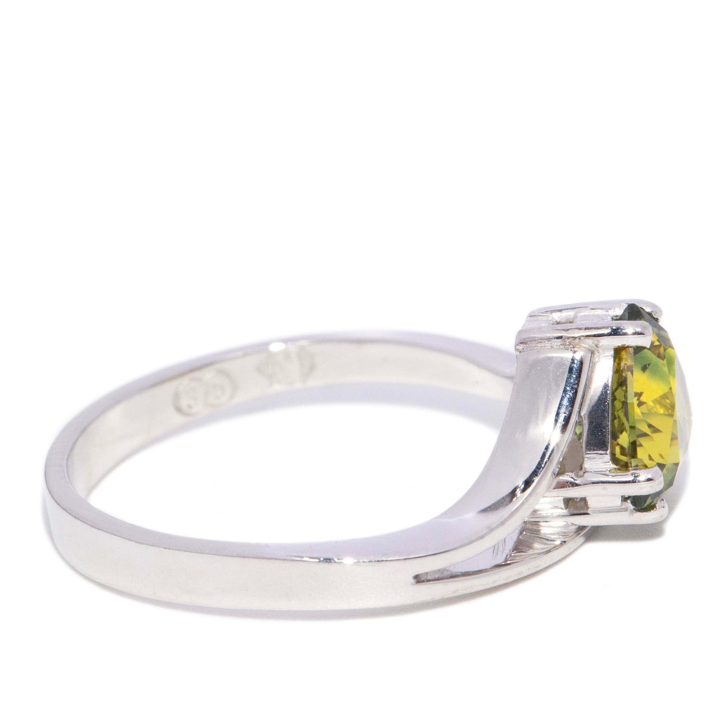 Allona Parti Sapphire Asymmetrical Ring 9ct White Gold Rings Imperial Jewellery 